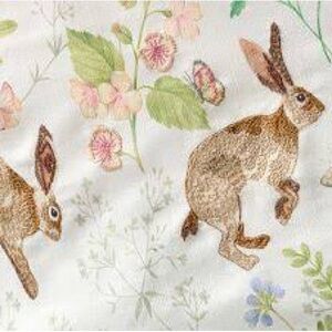 Pottery Barn Embroidered Bunny 🐰 Table Throw BNWT